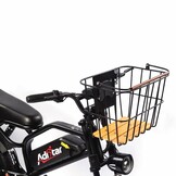 Voltano Stalen Fietsmand 23 Liter - Zwart / Bruin Hout - Incl. Bevestiging en Handvat