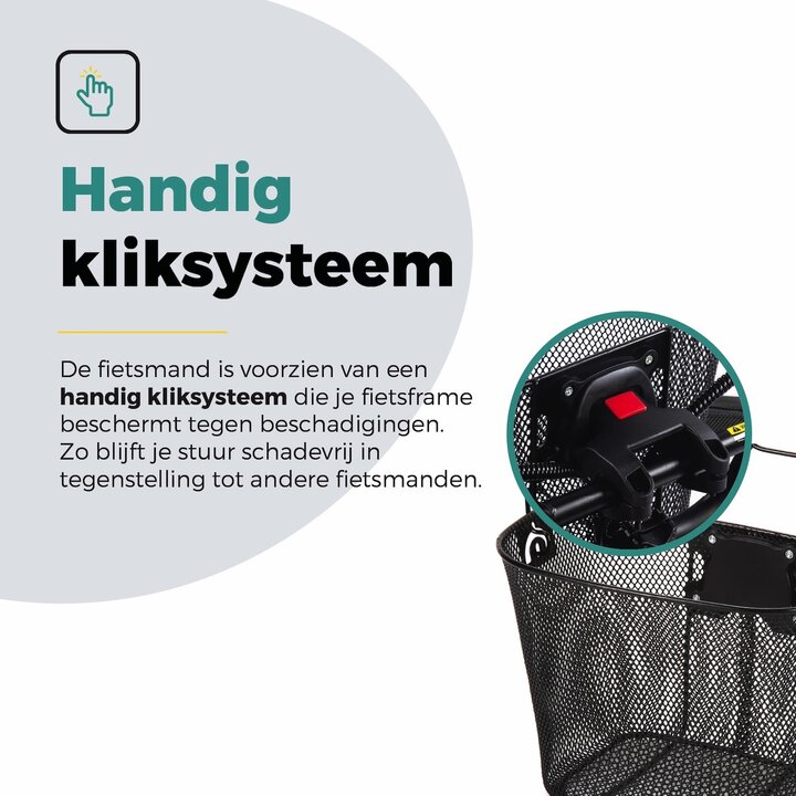 Voltano Stalen Fietsmand 23 Liter - Zwart Met Handvat - Incl. Bevestiging