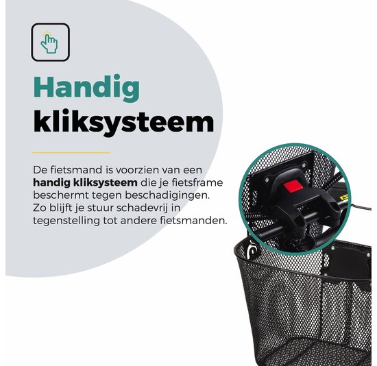 Voltano Stalen Fietsmand 23 Liter - Zwart Met Handvat - Incl. Bevestiging