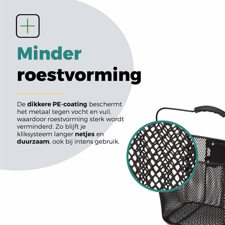 Voltano Stalen Fietsmand 23 Liter - Zwart Met Handvat - Incl. Bevestiging