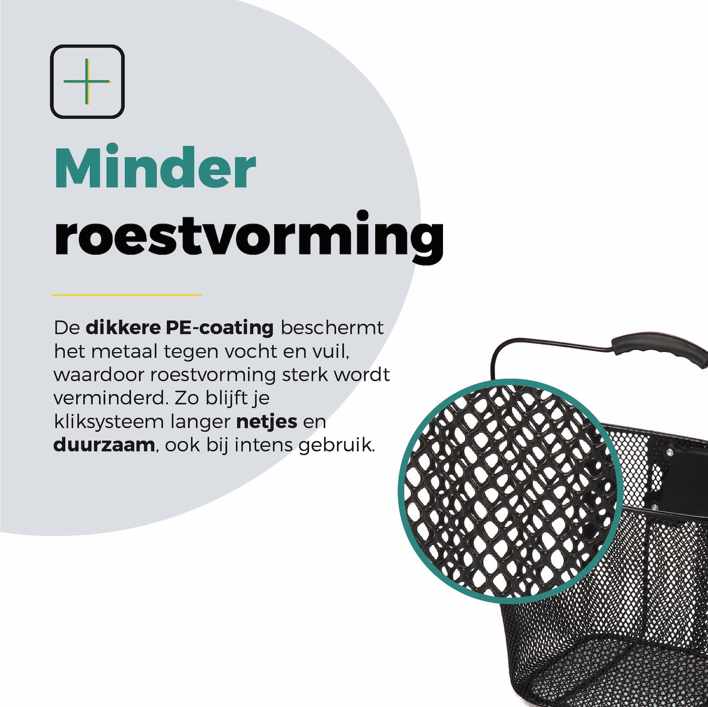 Voltano Stalen Fietsmand 23 Liter - Zwart Met Handvat - Incl. Bevestiging