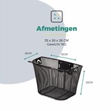 Voltano Stalen Fietsmand 23 Liter - Zwart Met Handvat - Incl. Bevestiging
