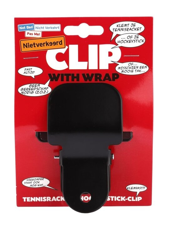 NietVerkeerd Klem Voor Hockey/Racketclip - Incl. Kabelbinders - Zwart