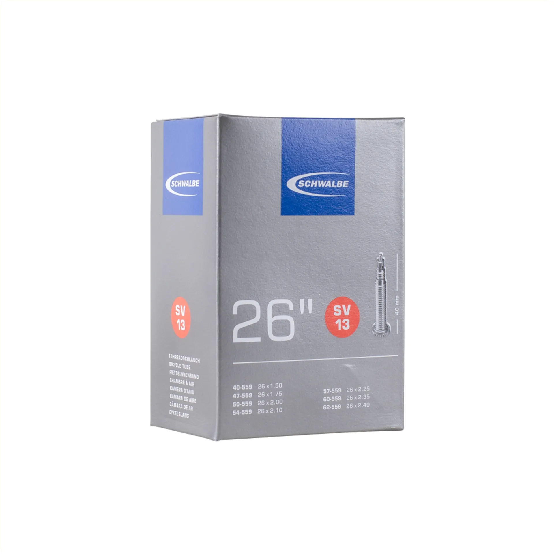 Schwalbe Binnenband SV13 - 26 x 1.50–2.50 - ETRTO 40/62-559 - Frans Ventiel 40 mm