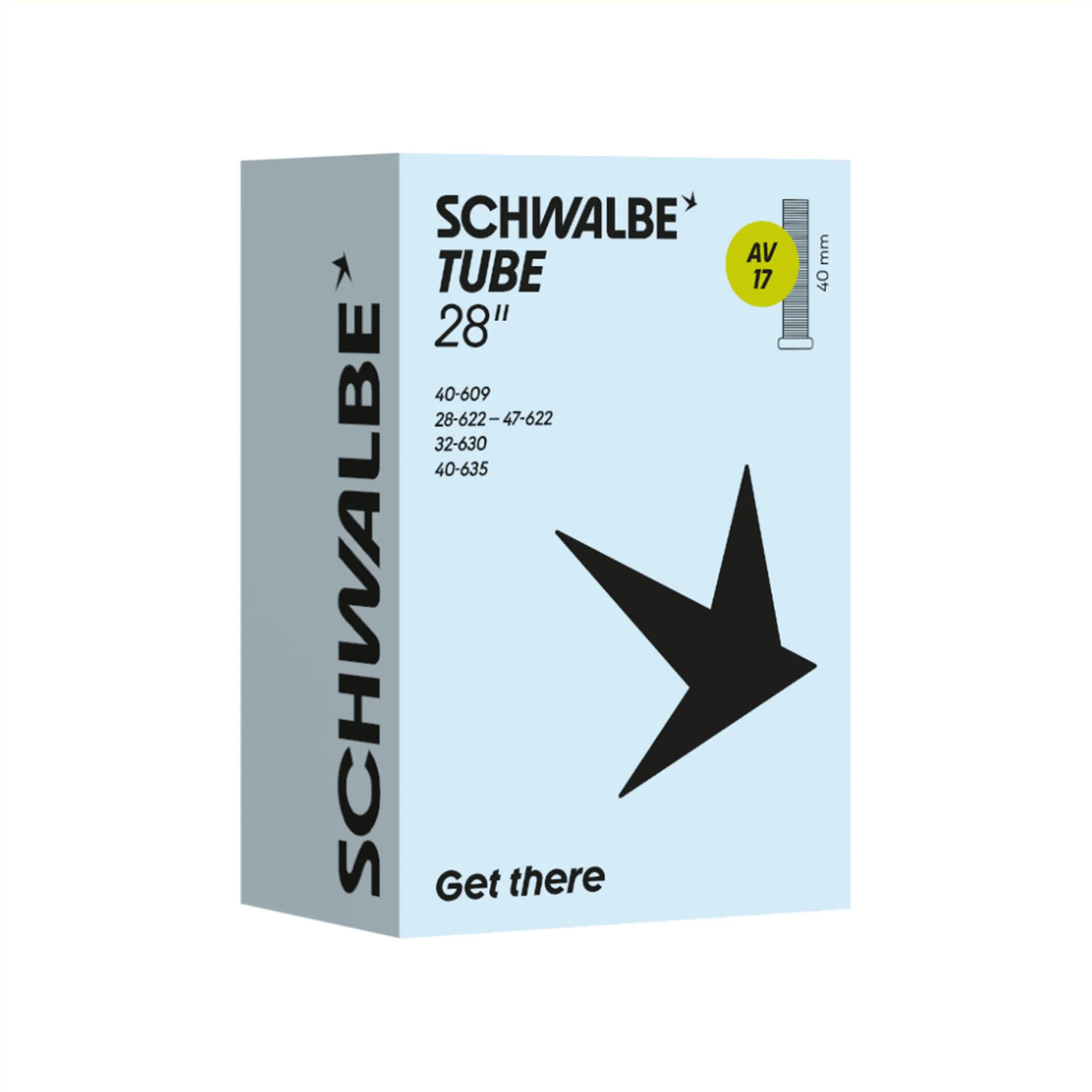 Schwalbe Binnenband AV17 - 28 x 1 5/8 x 1 3/8 - ETRTO 28/47-622/635 - Autoventiel 40 mm