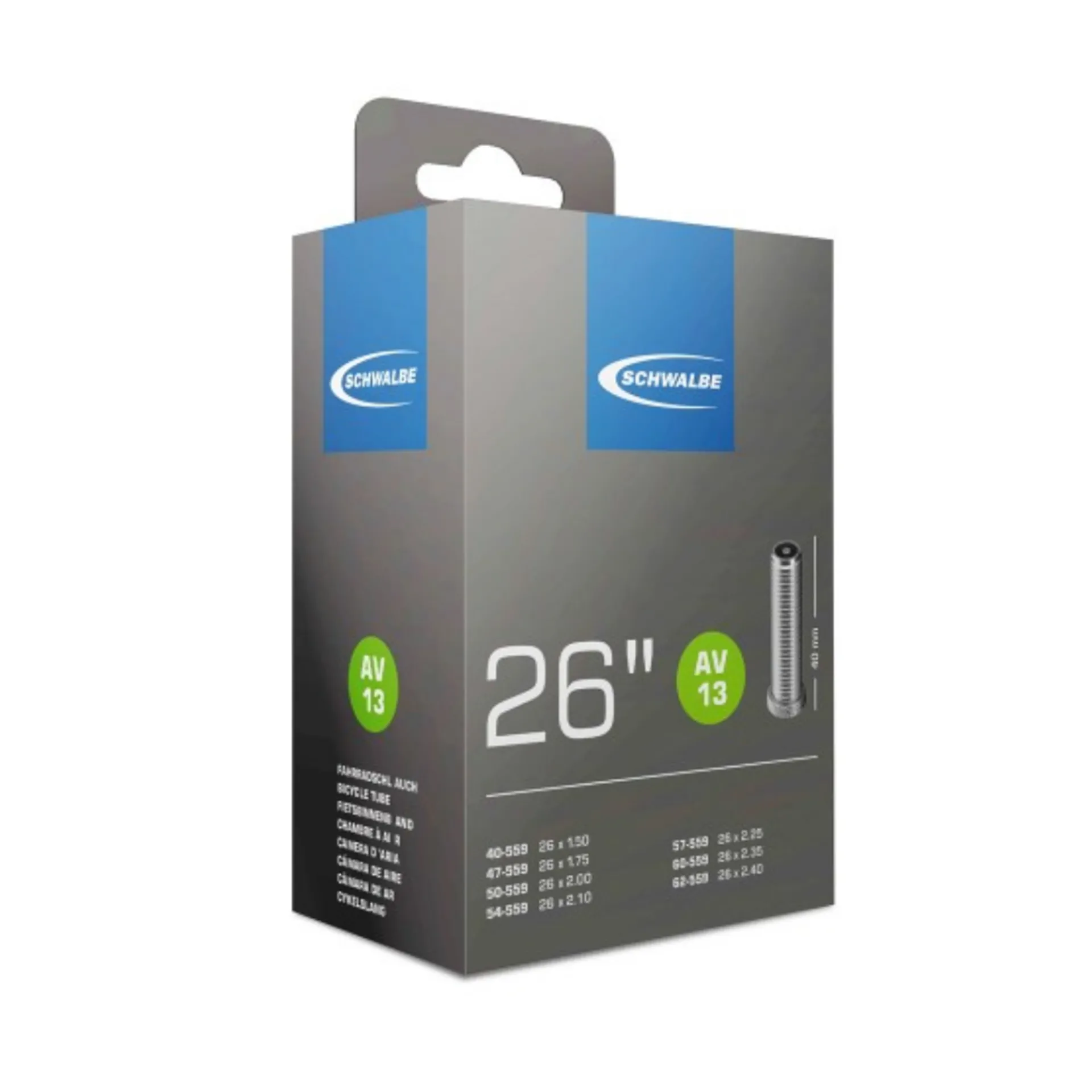 Schwalbe Binnenband AV13 - 26 x 1.50–2.50 - ETRTO 40/62-559 - Autoventiel 40 mm