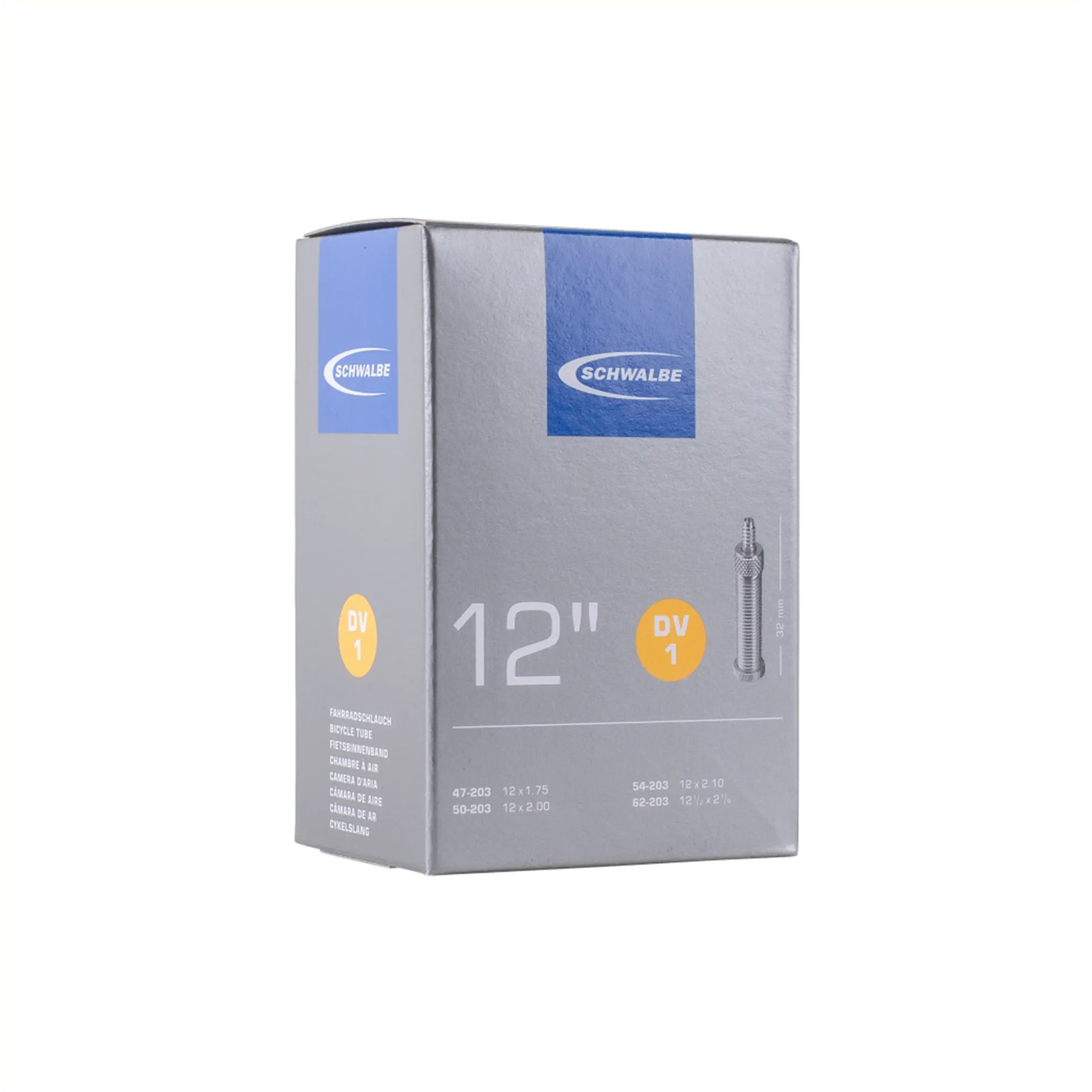 Schwalbe Binnenband DV1 - 12 1/2 x 1.75 - ETRTO 47/62-203 - Hollands Ventiel 32 mm