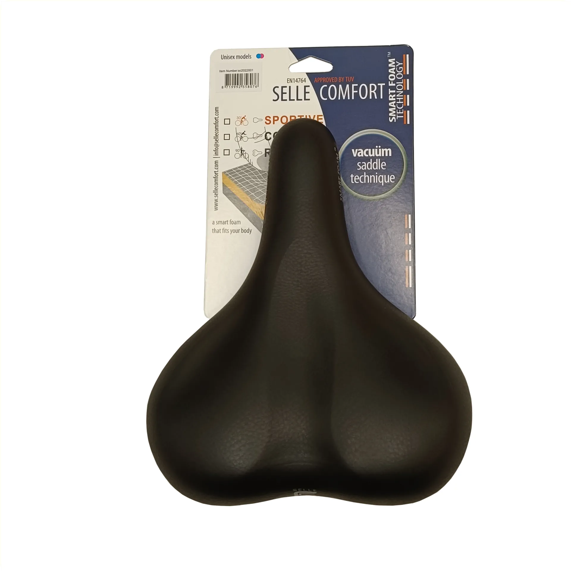 Selle Comfort Active Fietszadel - Smartfoam Technologie - Zwart