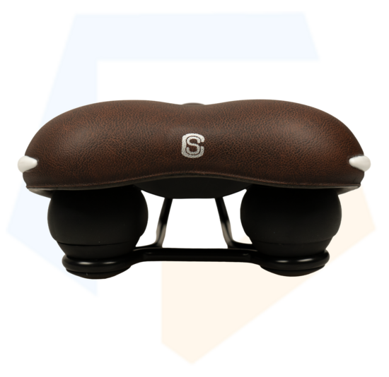 Selle Comfort Ride Fietszadel - Met Witte Bumpers - Bruin