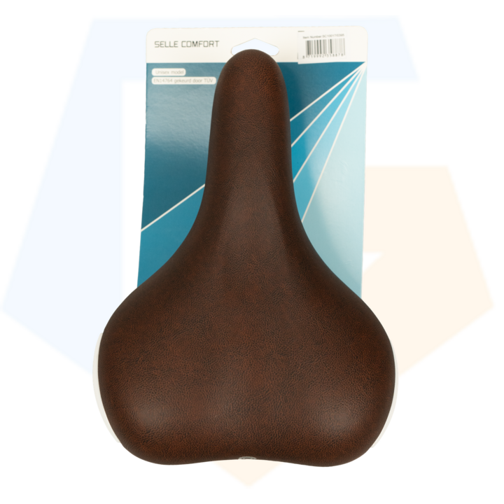 Selle Comfort Ride Fietszadel - Met Witte Bumpers - Bruin