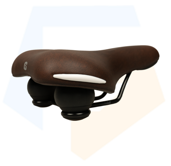 Selle Comfort Ride Fietszadel - Met Witte Bumpers - Bruin