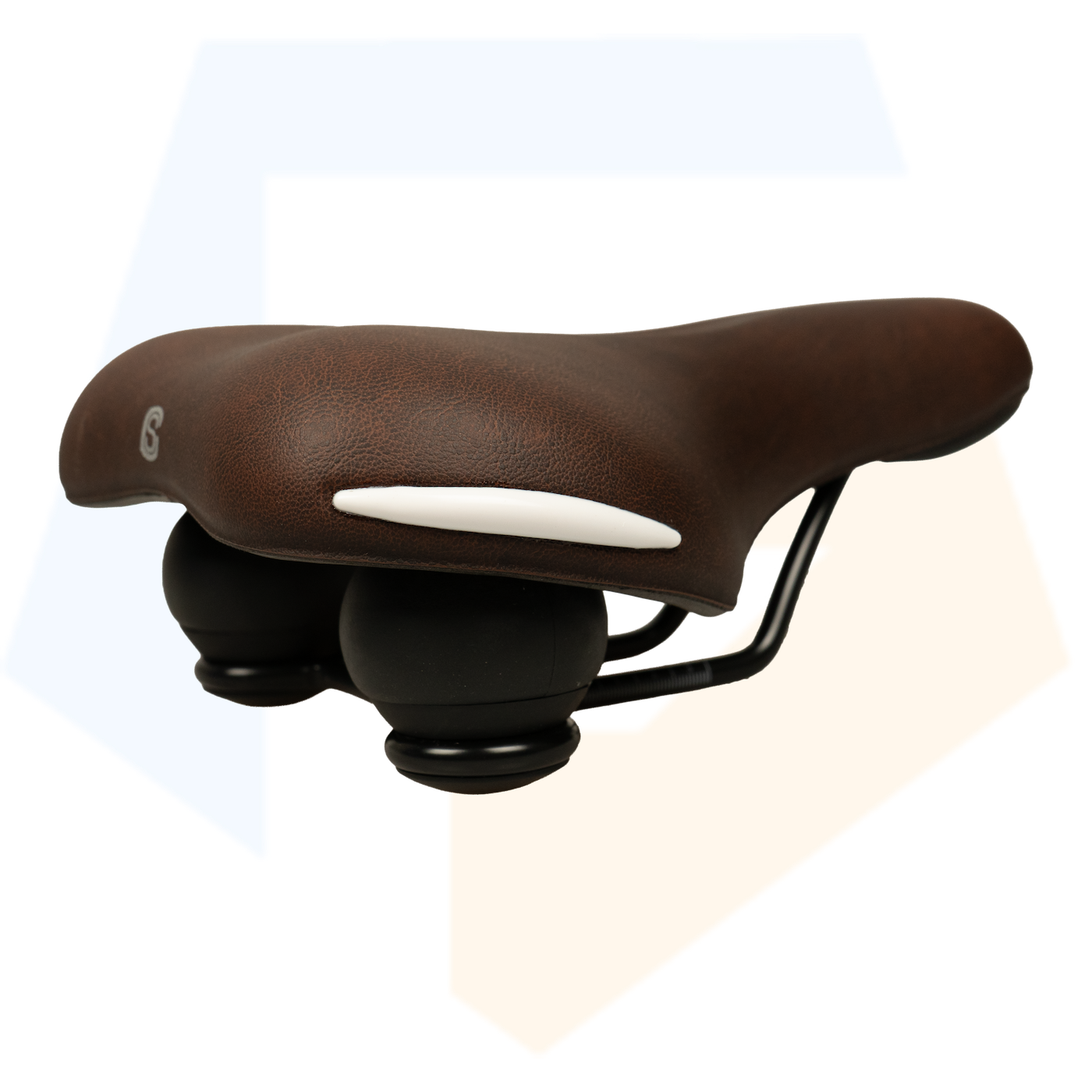 Selle Comfort Ride Fietszadel - Met Witte Bumpers - Bruin