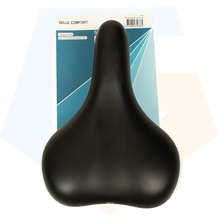 Selle Comfort Ride Fietszadel - Met Witte Bumpers - Zwart