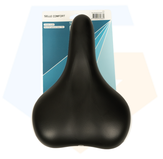 Selle Comfort Ride Fietszadel - Met Witte Bumpers - Zwart
