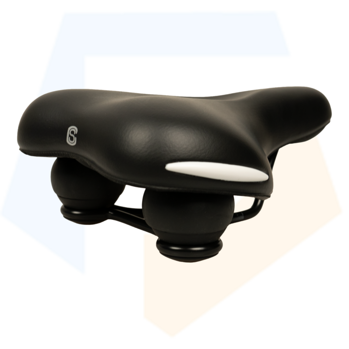 Selle Comfort Ride Fietszadel - Met Witte Bumpers - Zwart