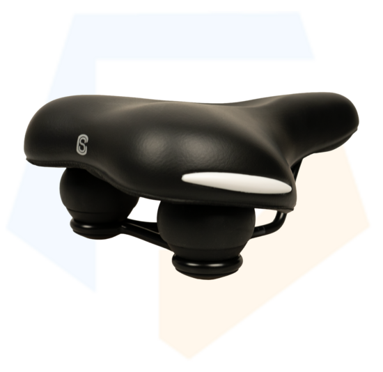 Selle Comfort Ride Fietszadel - Met Witte Bumpers - Zwart