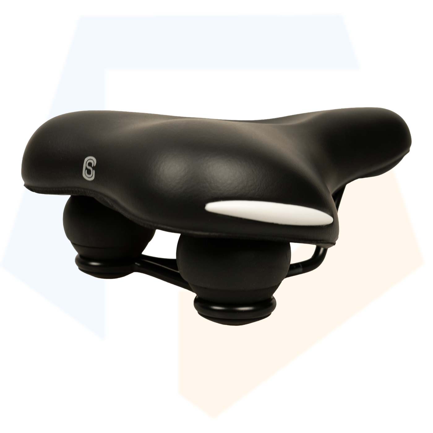 Selle Comfort Ride Fietszadel - Met Witte Bumpers - Zwart