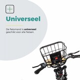 Voltano Fietsmand Pro 28 Liter - Zwart / Bruin Hout - Incl. Bevestiging en Handvat - Aluminium