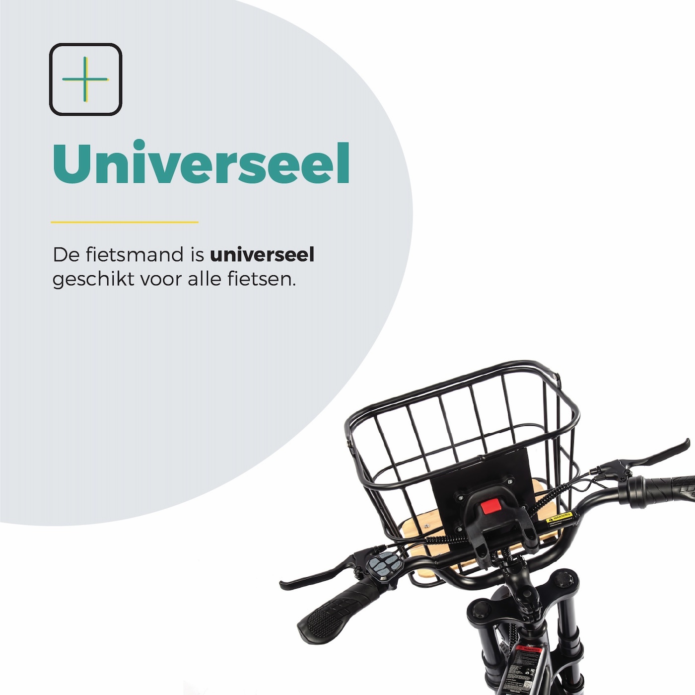 Voltano Fietsmand Pro 28 Liter - Zwart / Bruin Hout - Incl. Bevestiging en Handvat - Aluminium