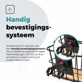 Voltano Fietsmand Pro 28 Liter - Zwart / Bruin Hout - Incl. Bevestiging en Handvat - Aluminium
