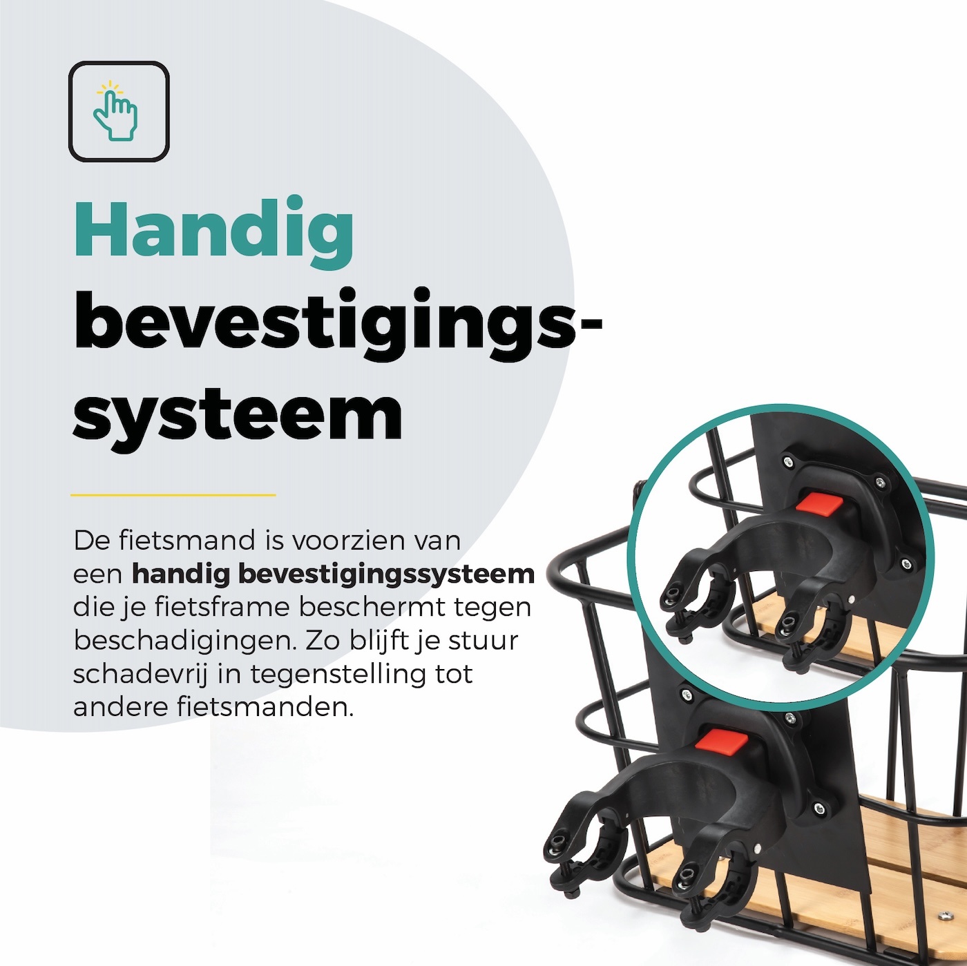 Voltano Fietsmand Pro 28 Liter - Zwart / Bruin Hout - Incl. Bevestiging en Handvat - Aluminium