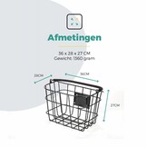 Voltano Fietsmand Pro 27 Liter - Zwart Met Handvat - Incl. Bevestiging En Handvat - Aluminium