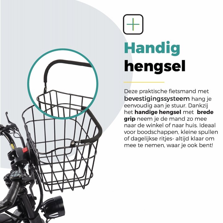 Voltano Fietsmand Pro 27 Liter - Zwart Met Handvat - Incl. Bevestiging En Handvat - Aluminium