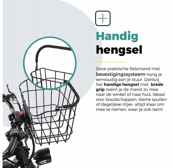 Voltano Fietsmand Pro 27 Liter - Zwart Met Handvat - Incl. Bevestiging En Handvat - Aluminium