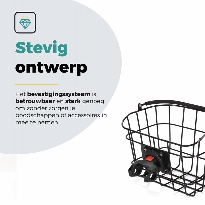 Voltano Fietsmand Pro 27 Liter - Zwart Met Handvat - Incl. Bevestiging En Handvat - Aluminium