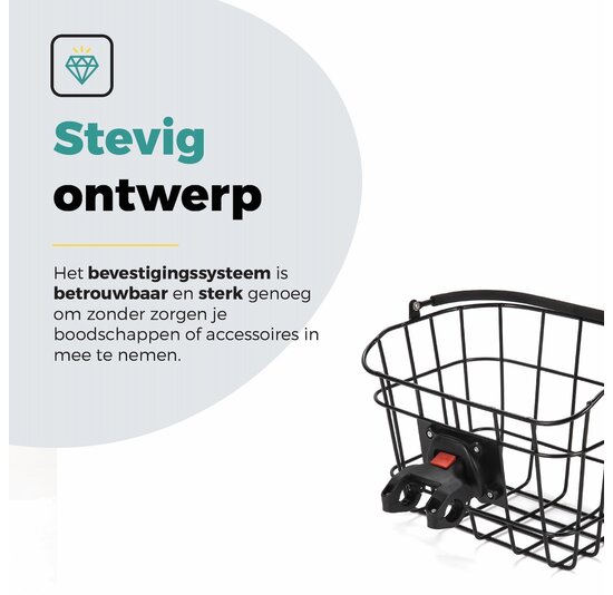 Voltano Fietsmand Pro 27 Liter - Zwart Met Handvat - Incl. Bevestiging En Handvat - Aluminium