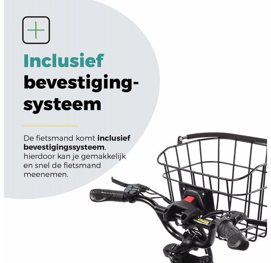 Voltano Fietsmand Pro 27 Liter - Zwart Met Handvat - Incl. Bevestiging En Handvat - Aluminium