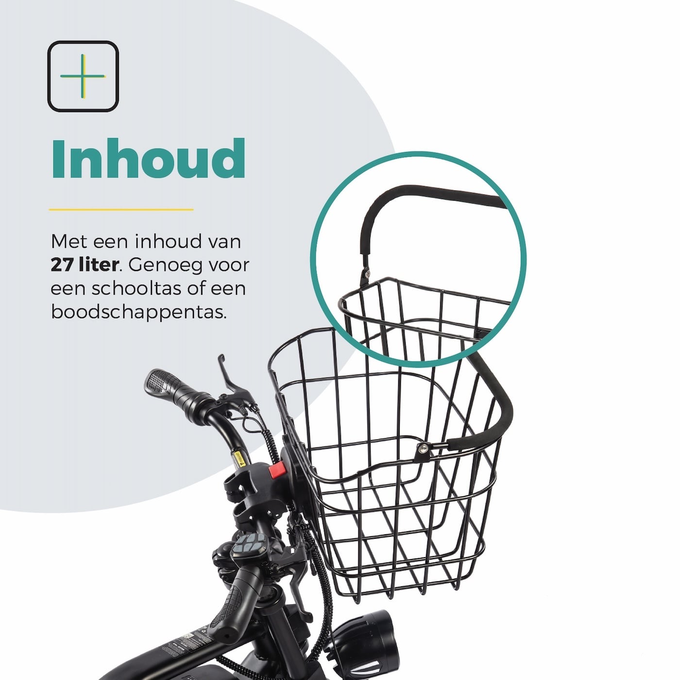 Voltano Fietsmand Pro 27 Liter - Zwart Met Handvat - Incl. Bevestiging En Handvat - Aluminium