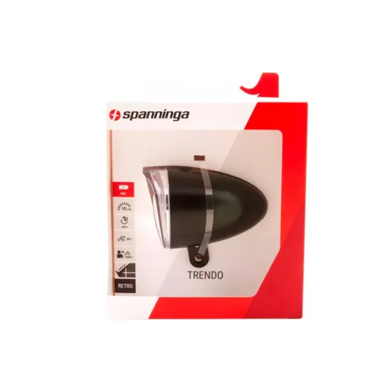 Spanninga Trendo XB Koplamp - Batterij -Zwart