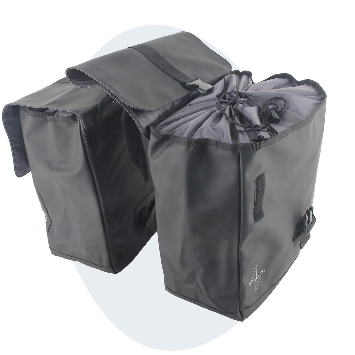 Voltano Dubbele Fietstas Urban - Zwart - 30 Liter - 100% Waterdicht - Afsluitbaar