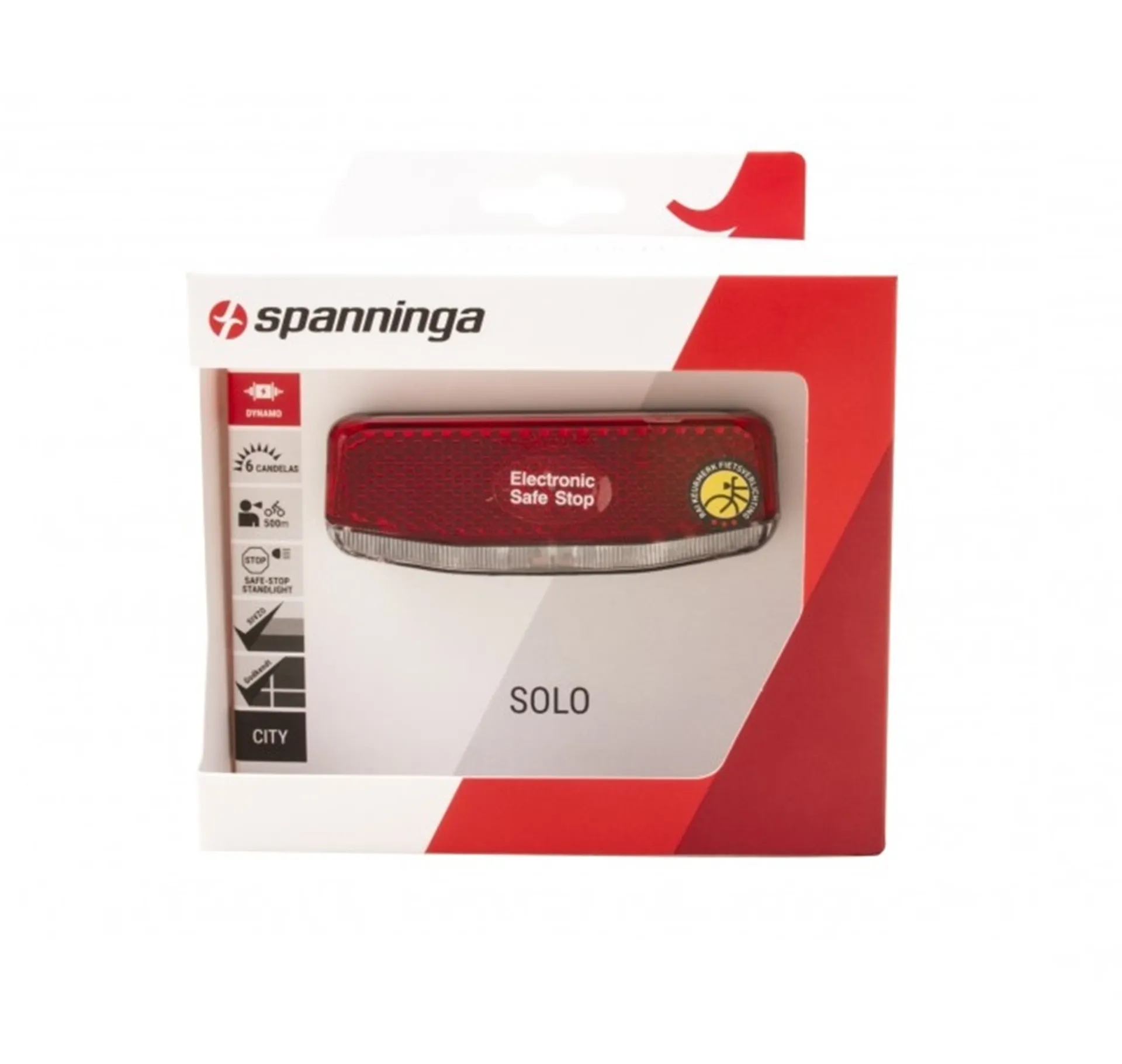 Spanninga Achterlicht Solo XDS - Naafdynamo -50/80 MM