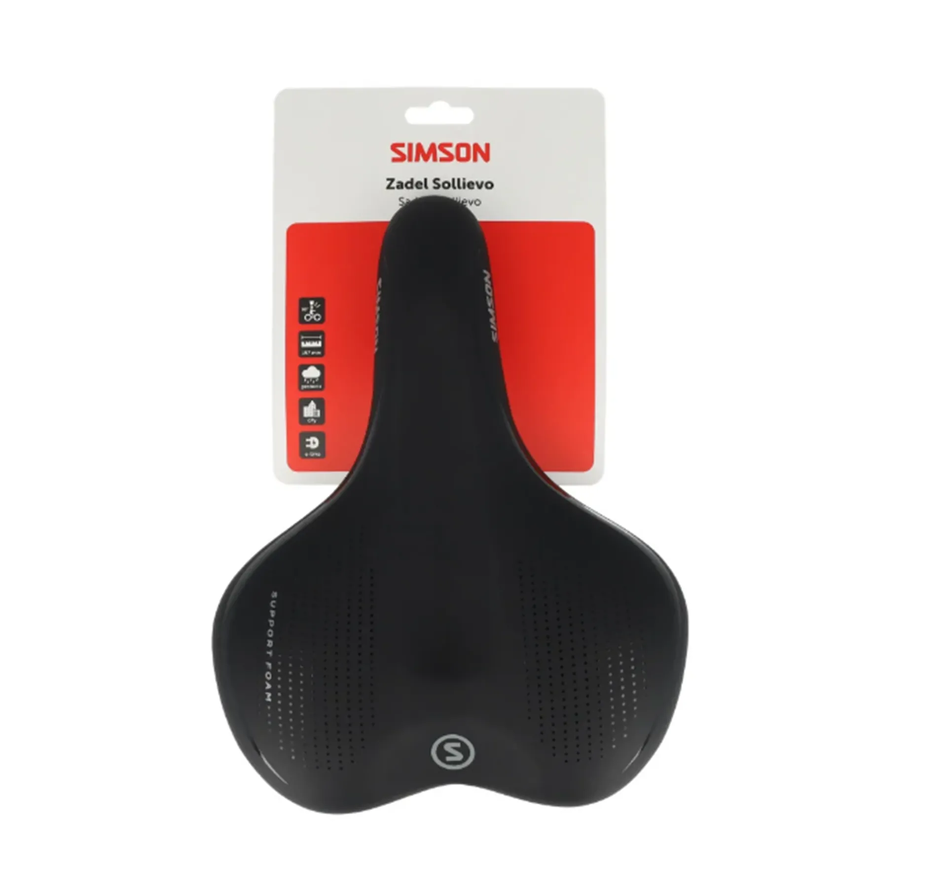 Simson Sollievo Fietszadel - Unisex - Zwart