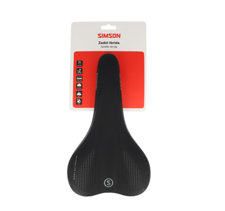 Simson Ibrida Fietszadel - Unisex - Zwart