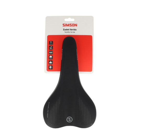 Simson Ibrida Fietszadel - Unisex - Zwart