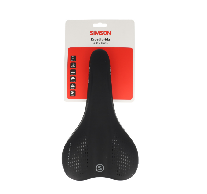 Simson Ibrida Fietszadel - Unisex - Zwart