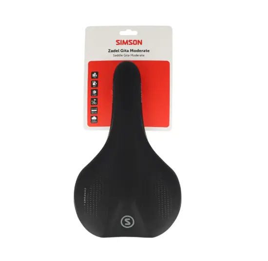 Simson Gita Moderate Fietszadel - Unisex - Zwart