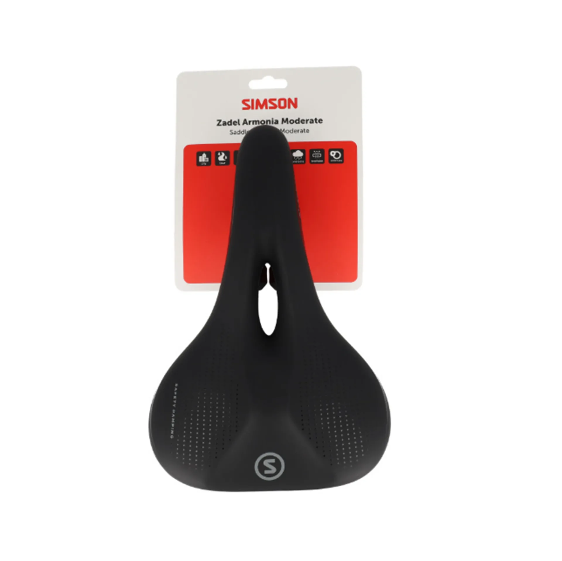 Simson Armonia Moderate Fietszadel - Unisex - Zwart