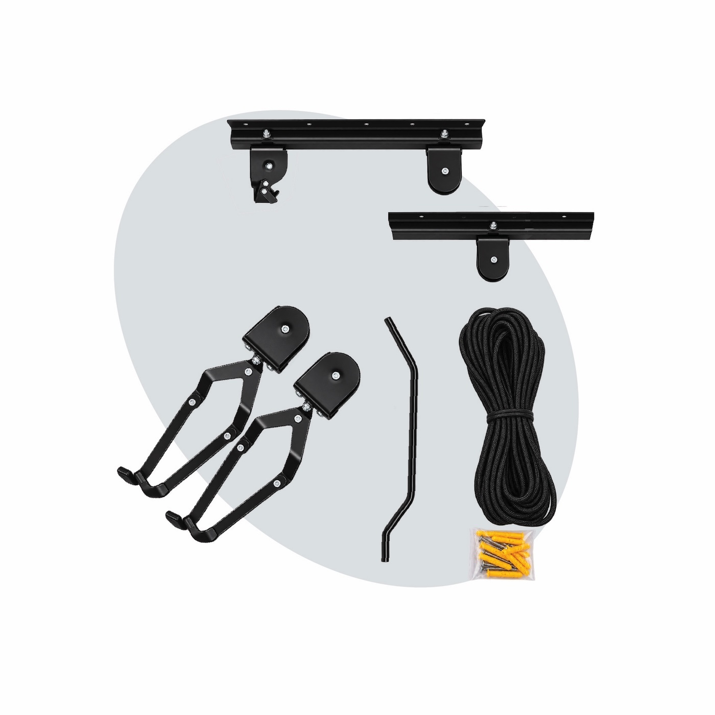 Voltano Fietslift - Ophangsysteem Fietstakel - Zwart - Max 50KG Draagkracht