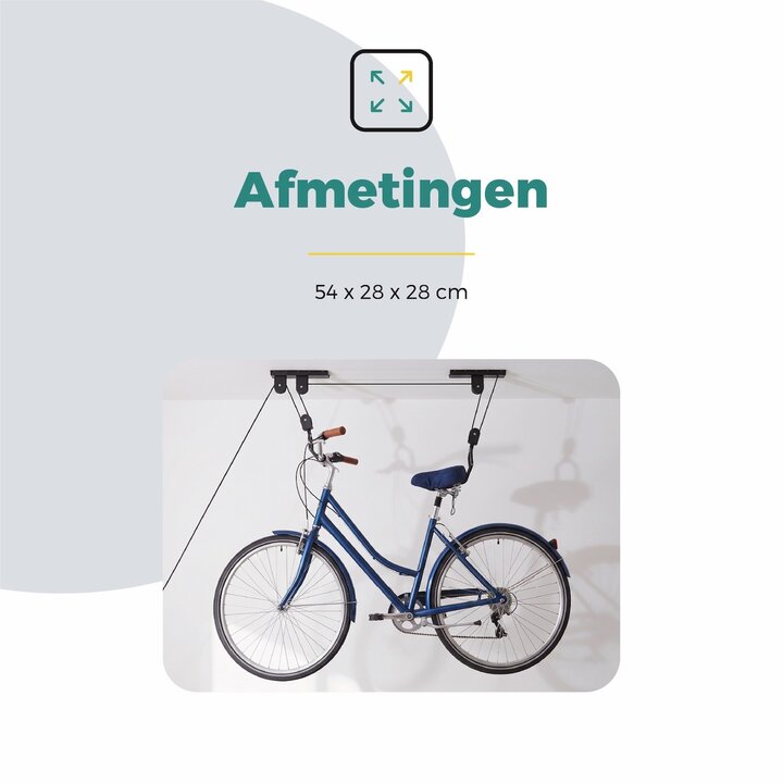 Voltano Fietslift - Ophangsysteem Fietstakel - Zwart - Max 50KG Draagkracht