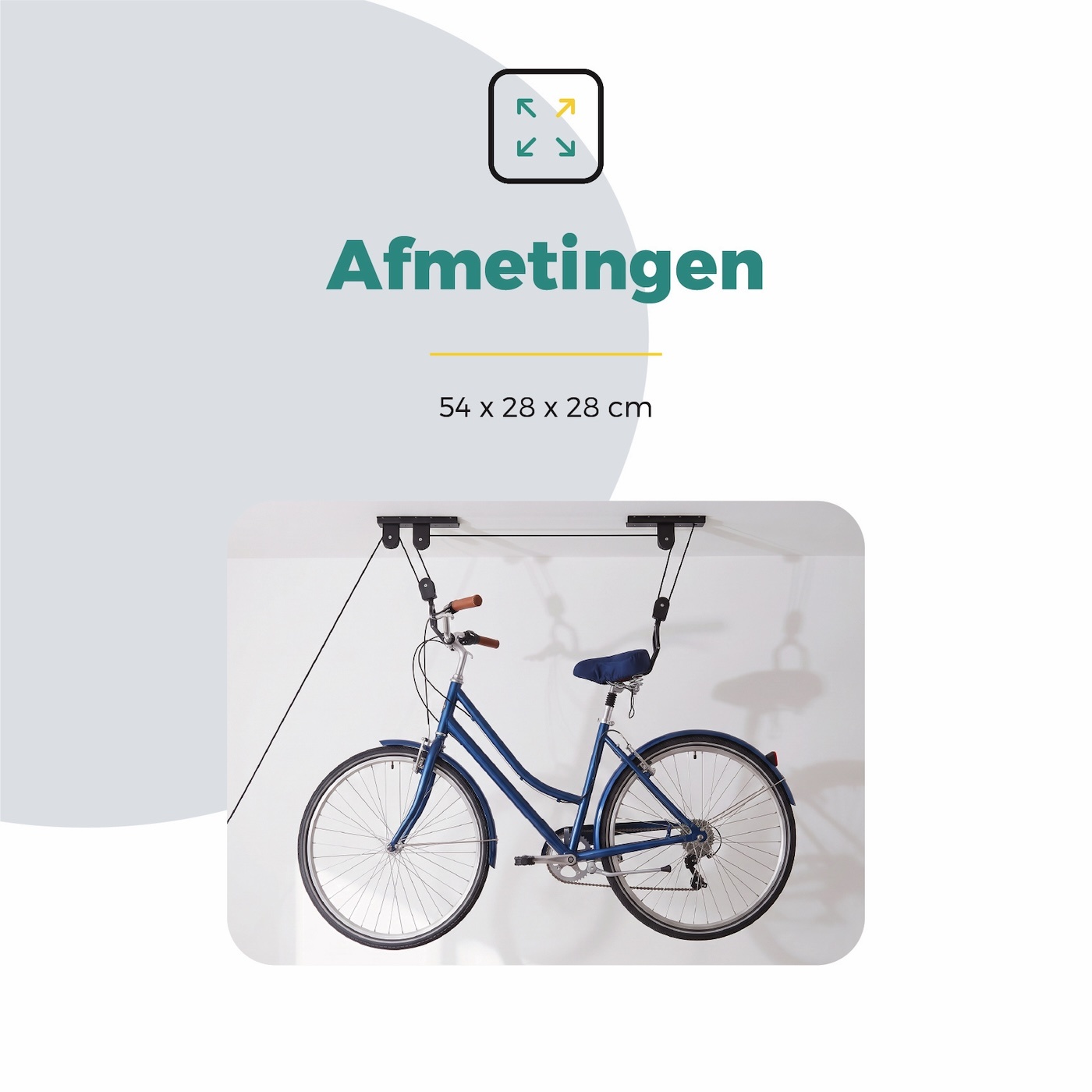 Voltano Fietslift - Ophangsysteem Fietstakel - Zwart - Max 50KG Draagkracht