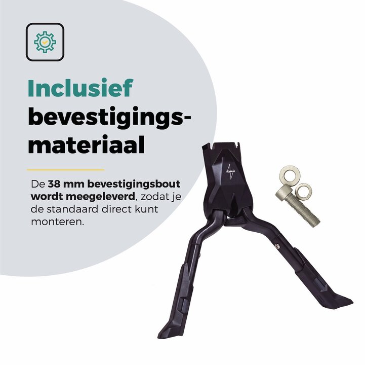 Voltano Dubbele Fietsstandaard - Zwart - 300MM - 24 t/m 29 Inch