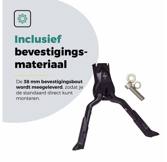 Voltano Dubbele Fietsstandaard - Zwart - 300MM - 24 t/m 29 Inch