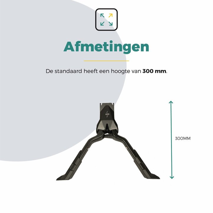 Voltano Dubbele Fietsstandaard - Zwart - 300MM - 24 t/m 29 Inch