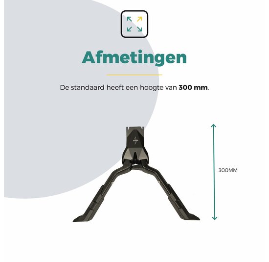 Voltano Dubbele Fietsstandaard - Zwart - 300MM - 24 t/m 29 Inch