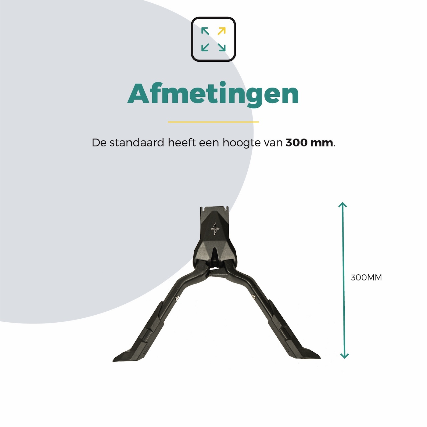 Voltano Dubbele Fietsstandaard - Zwart - 300MM - 24 t/m 29 Inch