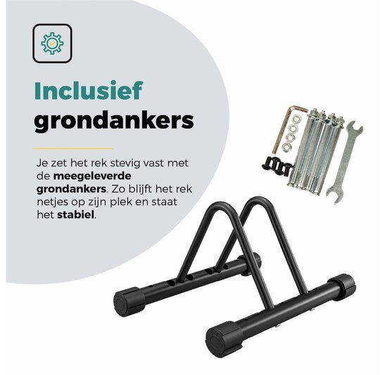 Voltano Fietsenrek 1 Fiets - Zwart - Fietsstandaard